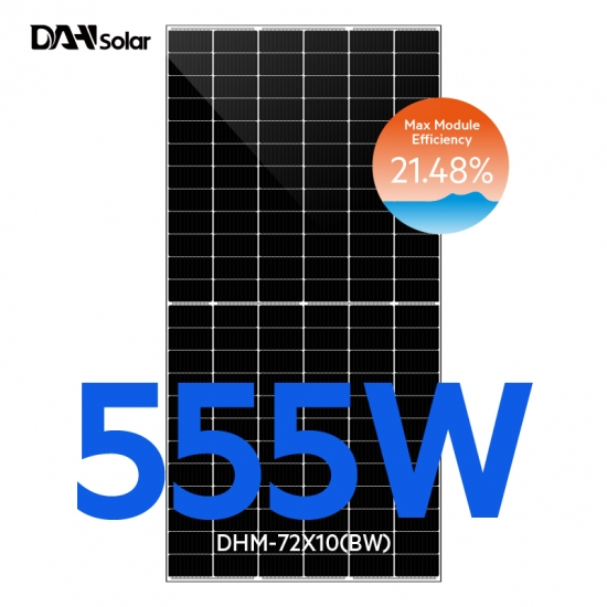 detail Solární panel DAH Solar 550 W černý rám