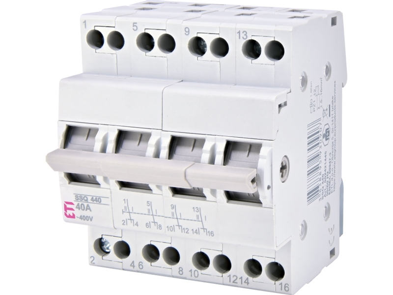detail Přepínač ETI SSQ 440 4P 40A I-0-II