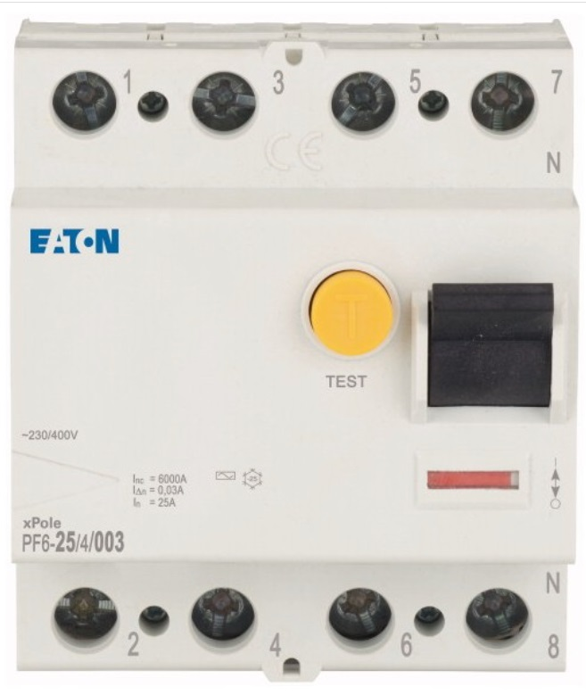 detail Proudový chránič EATON PF6 25/4/003-A 25A 30mA A