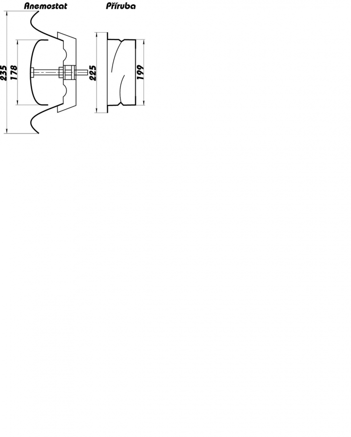 detail Kovový anemostat odvodní O 200 mm, bílá