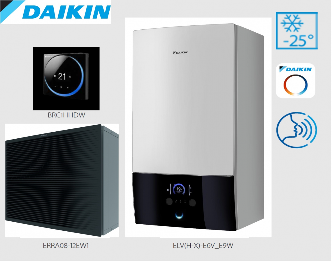 detail Daikin Altherma 3 R MT ohřev/chlazení s nástěnnou vnitř. jednotkou 6-10kW, 3-fáz